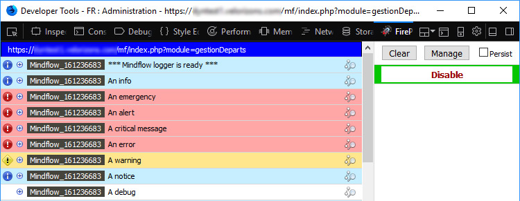 La console firePHP