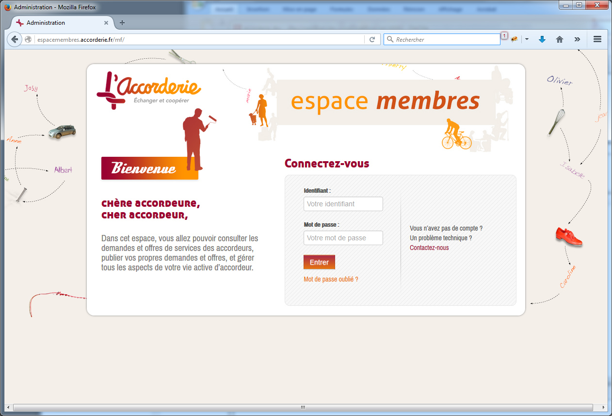 Ecran de connexion personnalisé